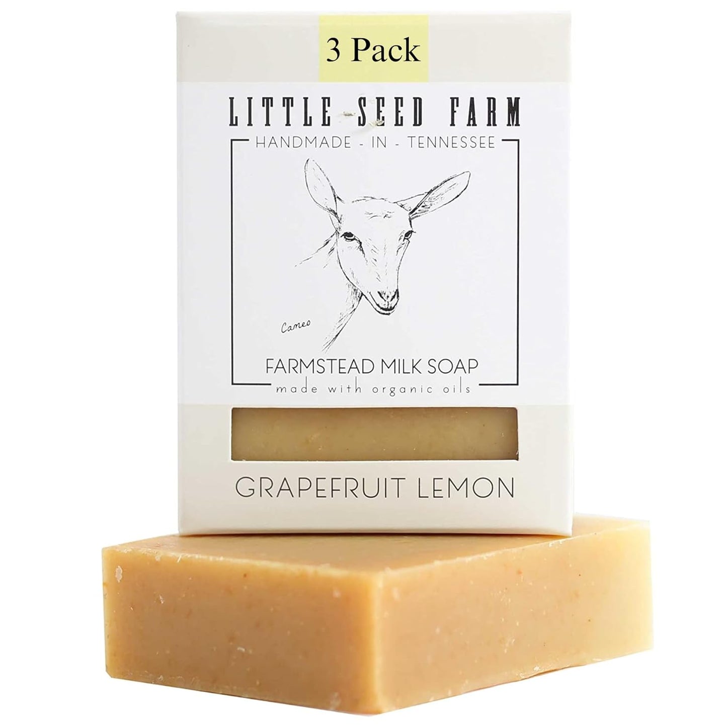 Little Seed Farm Organic Goat’s Milk Soap – 3 Pack of Rosemary Mint Exfoliating Body Bars – Natural, Handmade, Cruelty Free – Energizing and Toning Scrub – Suitable for Sensitive Skin, Net Wt. 4.75oz