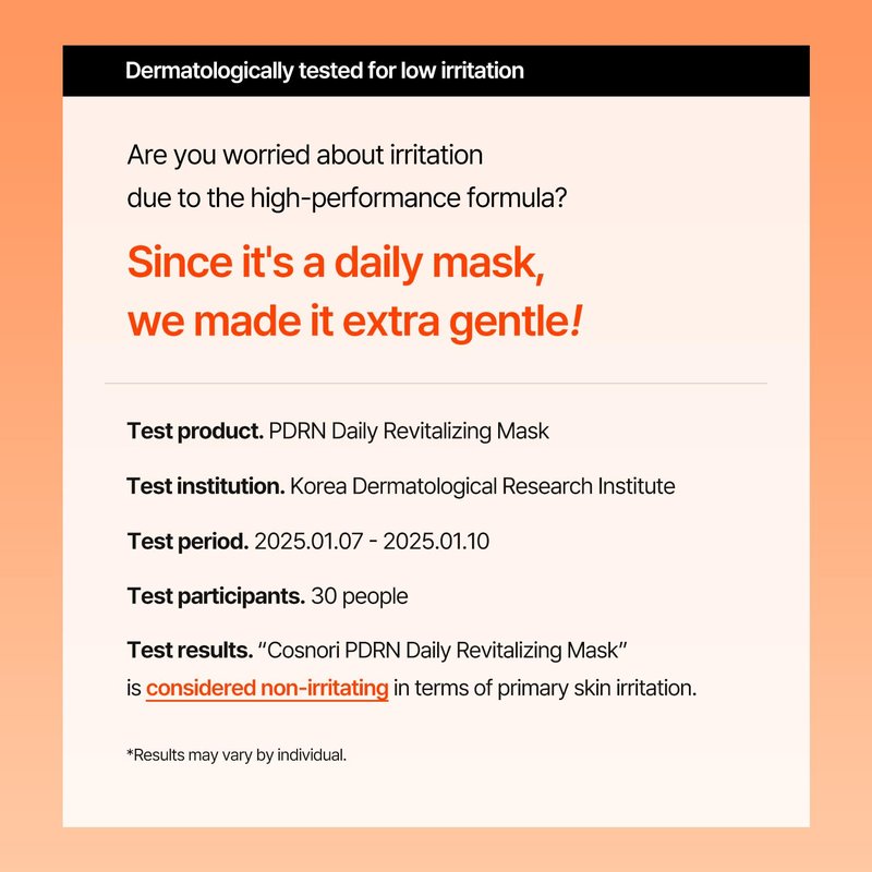 COSNORI PDRN Daily Revitalizing Mask - Skin Strengthening with PDRN, Firming & Soothing, 100% Plant-Based Sheet Mask, 30 Sheets, 11.83 fl.oz