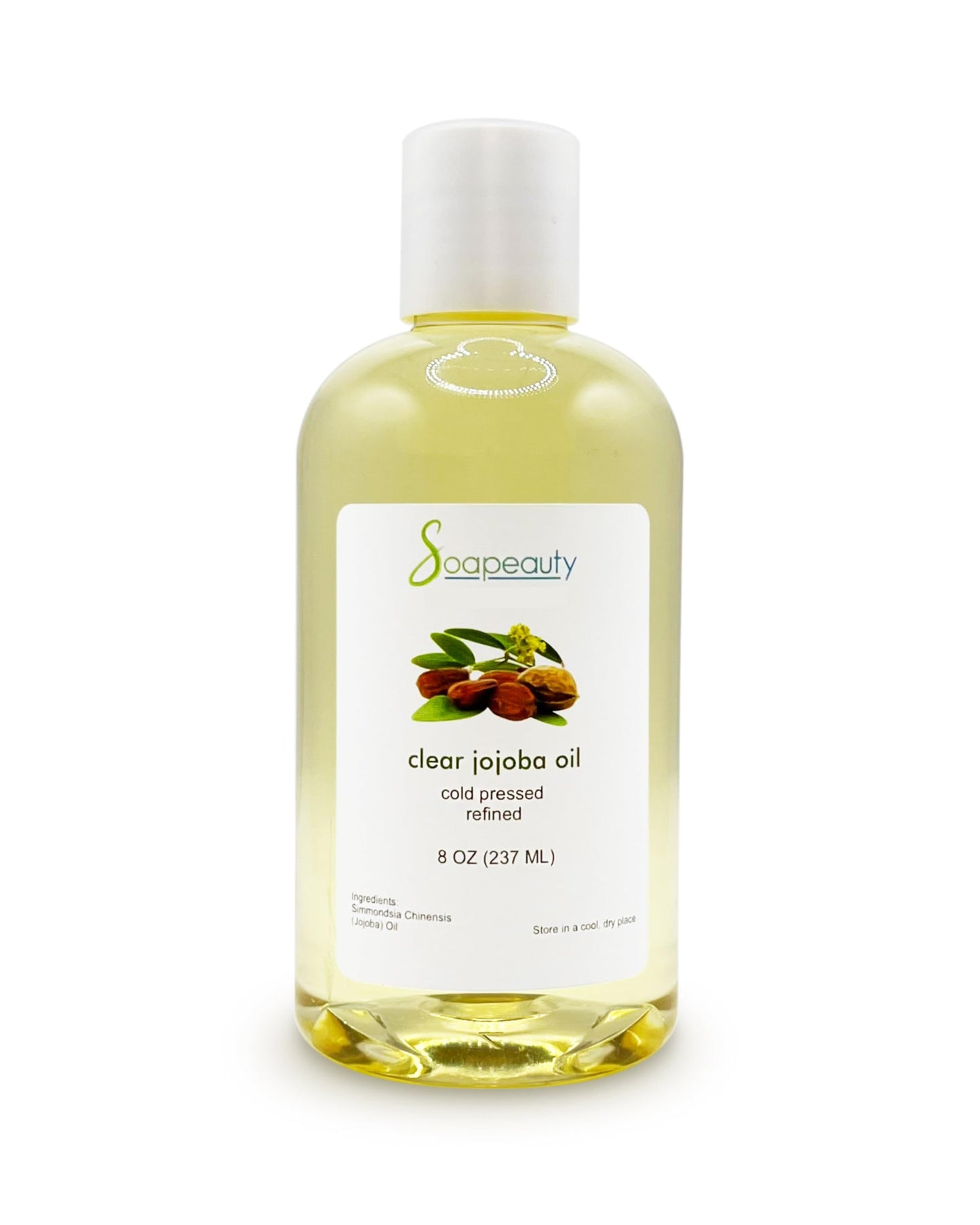 Soapeauty Clear Jojoba Oil | 100% Pure & Natural | Refined, Cold Pressed, Hexane Free | Moisturizing Oil for Skin, Face, Hair & Nails | 8 fl oz