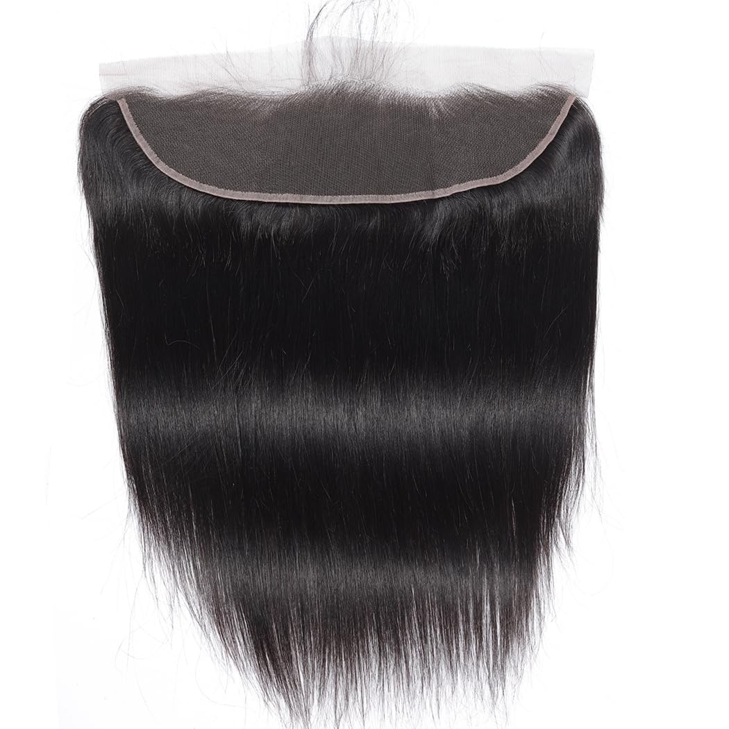 Sexycat Straight Human Hair 13x4 Lace Lace Frontal 180% Density Unprocessed Brazilian Straight Remy Virgin Hair Ear to Ear HD Lace Frontal Closure Natural Color 20 Inch