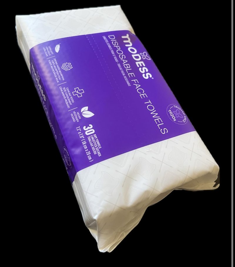Modess Disposable Face Towels, 30 Count, Ultra Soft, Strong Water Absorption, 7.1 x 7.9 inches