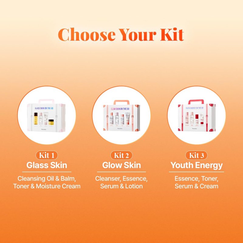 Hanskin Glow Skin On the Go Kit–Brightening & Hydrating Mini Skincare Set with Cleanser, Essence, Serum & Lotion | TSA-Friendly Travel Kit, Holiday Gift, Stocking Stuffer, Teen Girl & Women’s Skincare