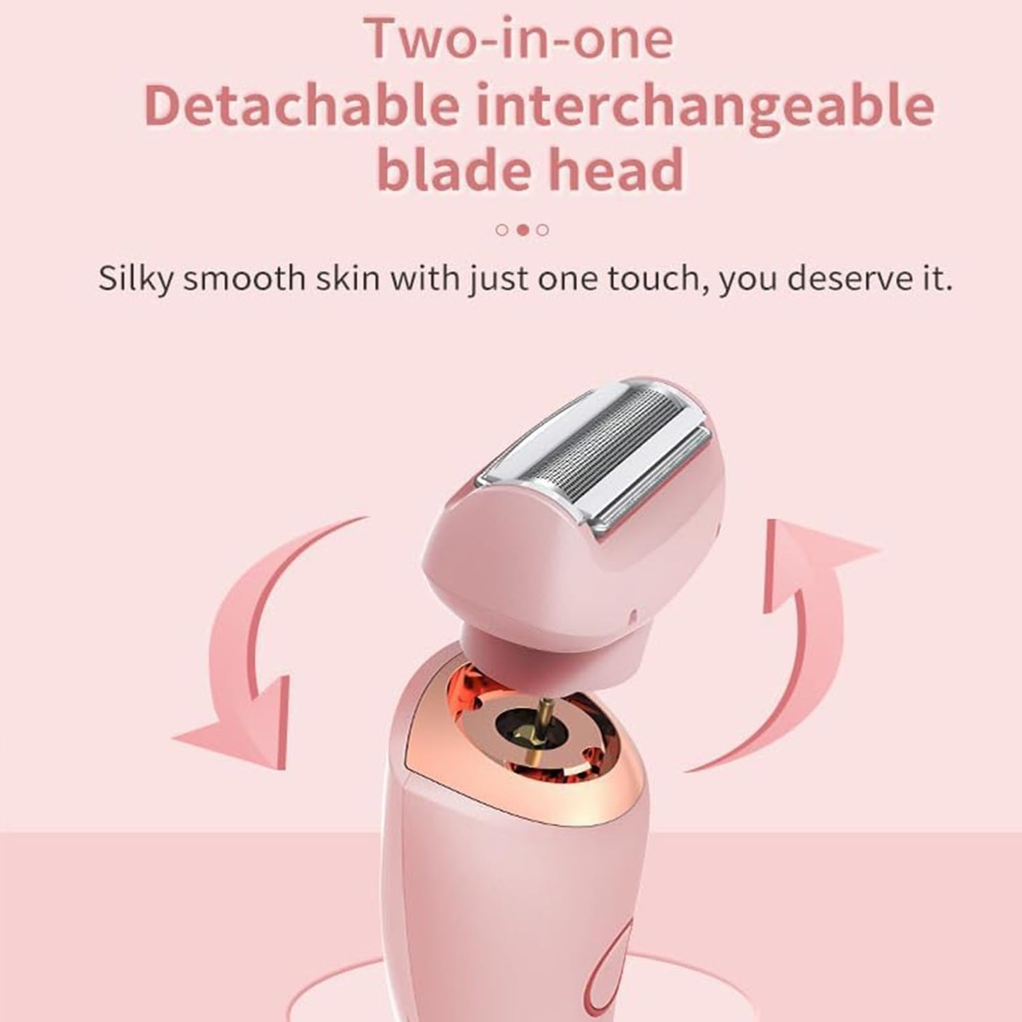 ENVGSOMP Silkglide Pro - 2024 Best Silk Glide Razor, Silk Glide Epilator Painless Hair Removal at Home, 2 in 1 Electric Shaver Razors for Women, Wet & Dry (Pink)