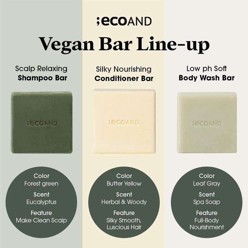 ECOAND Korean Vegan pH Balanced Cleansing Bar with Houttuynia Cordata Extract Deep Cleansing Natural Herbal Soap for Sensitive Face & Body, Gentle Low pH Moisturizing Bar, Cruelty Free K-Beauty, 3.5oz