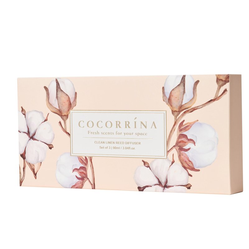 COCORRÍNA Reed Diffuser Set of 3-3 Pack/ 3.04 Fl.oz Diffuser with 24 Sticks Cashmere Vanilla/Sandalwood Rose/Clean Linen Reed Diffuser for Home Bathroom Office Decor