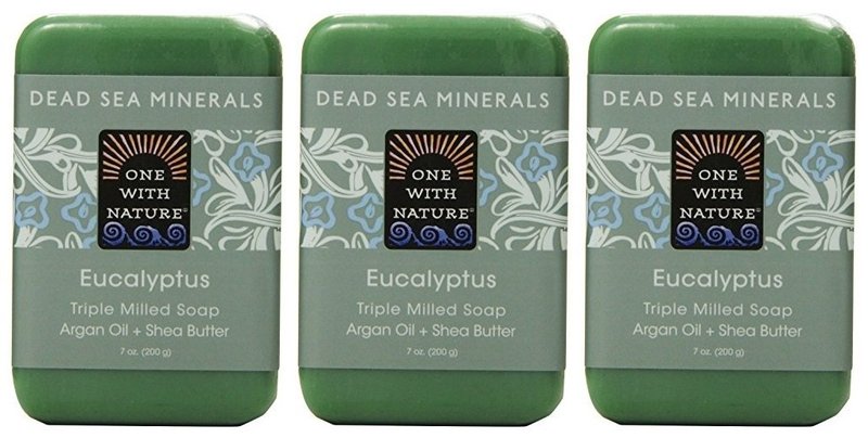 One With Nature Eucalyptus Soap (Pack Of 3) With Dead Sea Minerals, Argan Oil, Shea And Eucalyptus Essential Oil, 7 Oz. Each