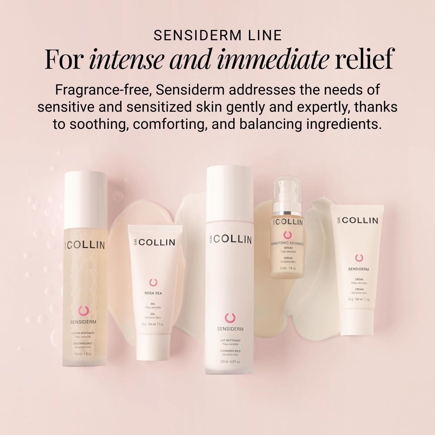 G.M. COLLIN Sensiderm Cream | Daily Face Moisturizer for Sensitive Skin | Hydrating Lotion to Help Reduce the Appearance of Redness