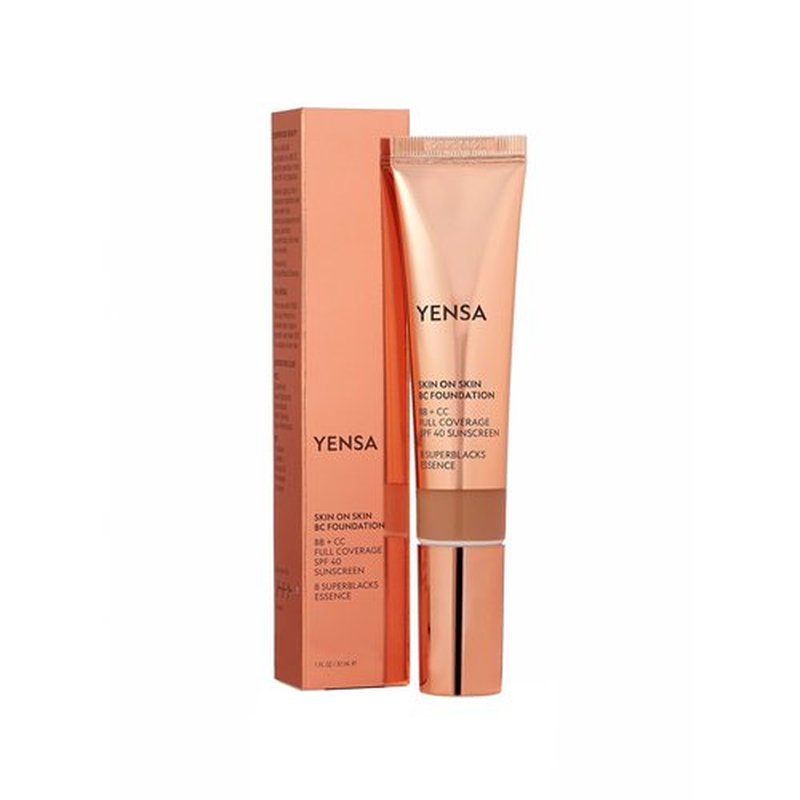 YENSA BC Foundation - Full Coverage, Skin Superfood, Hydrating Serum & SPF 40 Sunscreen (Deep Cool) 1 fl oz