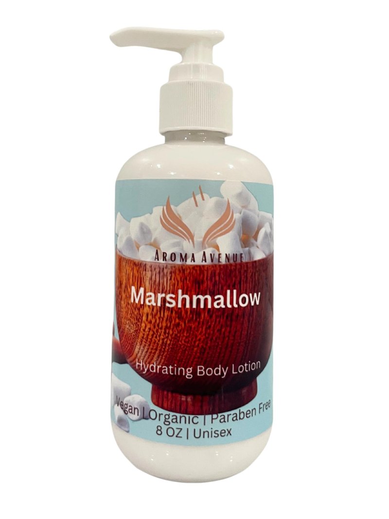 Aroma Avenue Marshmallow Lotion 8oz Moisturizing Hand and Body Cream Infused with Delicious Marshmallow Fragrance - Perfect for Soft and Supple Skin - Hydrating Formula With Vitamin E Vegan