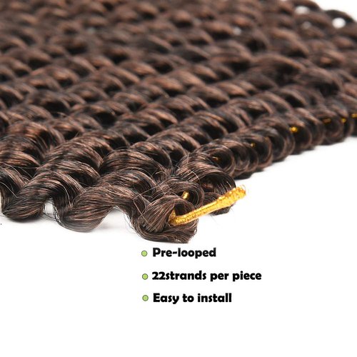 Passion Twist Hair Water Wave Synthetic Braids for Passion Twist Goddess Locs Crochet Curly Braiding Hair Extensions 7 Packs Sale (14inch, T27)