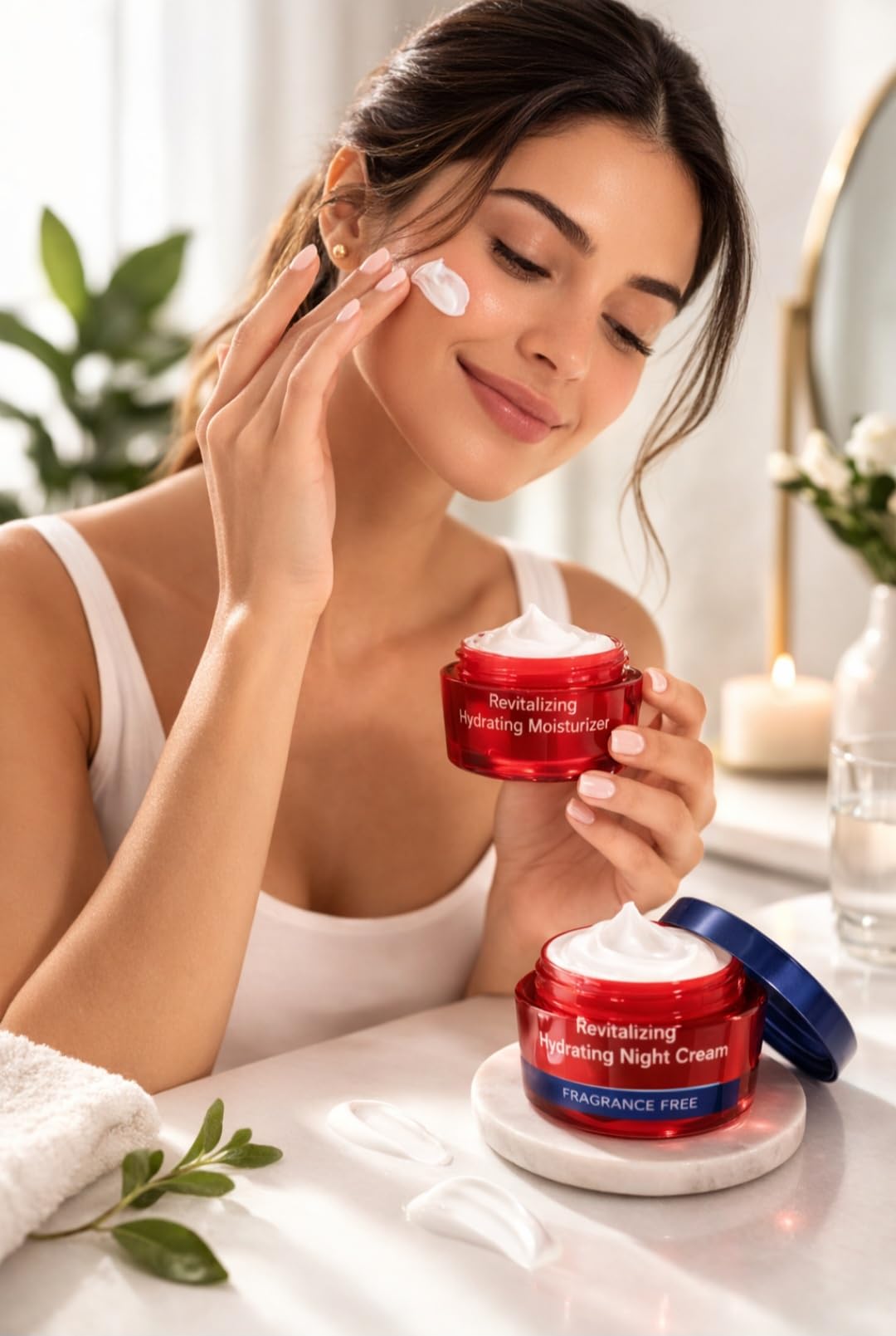 Revitalizing Hydrating Moisturizer & Night Cream Set ā 1.41 oz Each (40g) ā Fragrance Free Night Cream ā Daily & Overnight Face Moisturizer ā 2 Pack