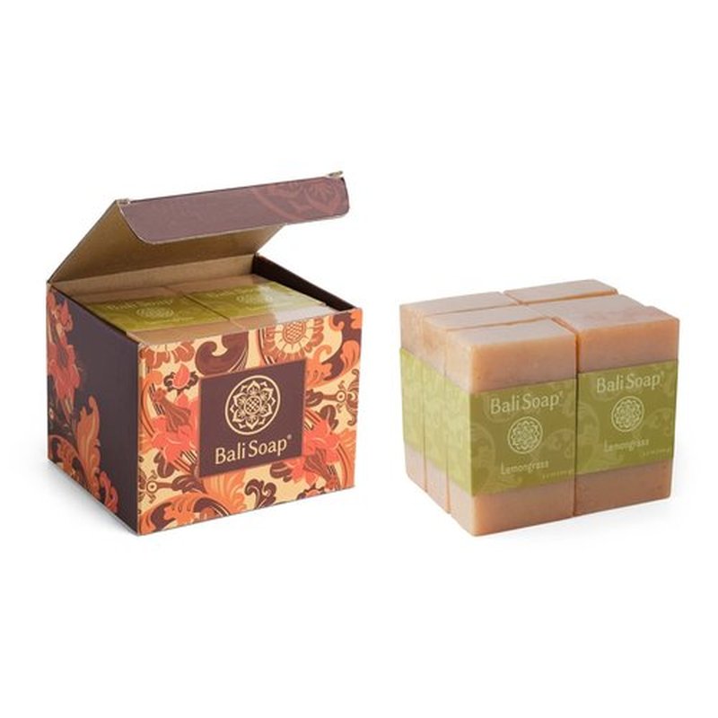 Bali Soap - Lemongrass Natural Soap - Bar Soap for Men & Women - Bath, Body and Face Soap - Vegan, Handmade, Exfoliating Soap - 6 Pack, 3.5 Oz each