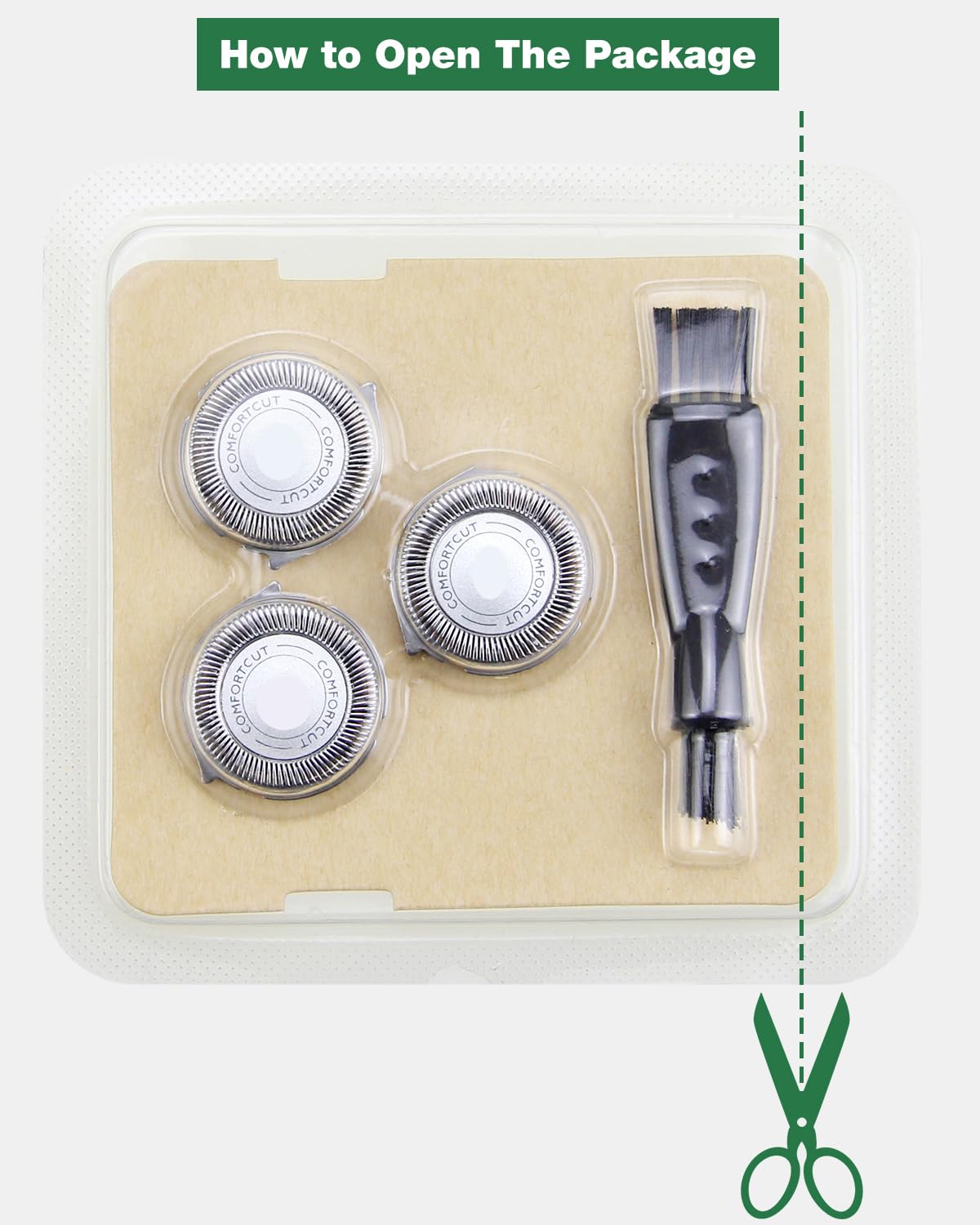 SH30 Replacement Heads for Electric Shaver 2300 3800 Compatible Series 1000 3000 Razor, SW3700 Click and Style, 12 Pack ComfortCut Shaving Heads Durable Sharp Blade, Cleaning Brush