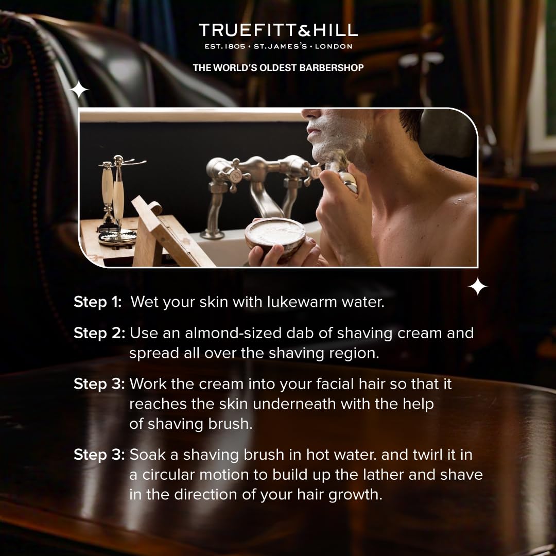 Truefitt & Hill Shaving Cream Tube - 1805 - Premium Glycerin-Based Lather, Smooth Glide, and Hydration for a Luxurious Shave - 2.65 oz