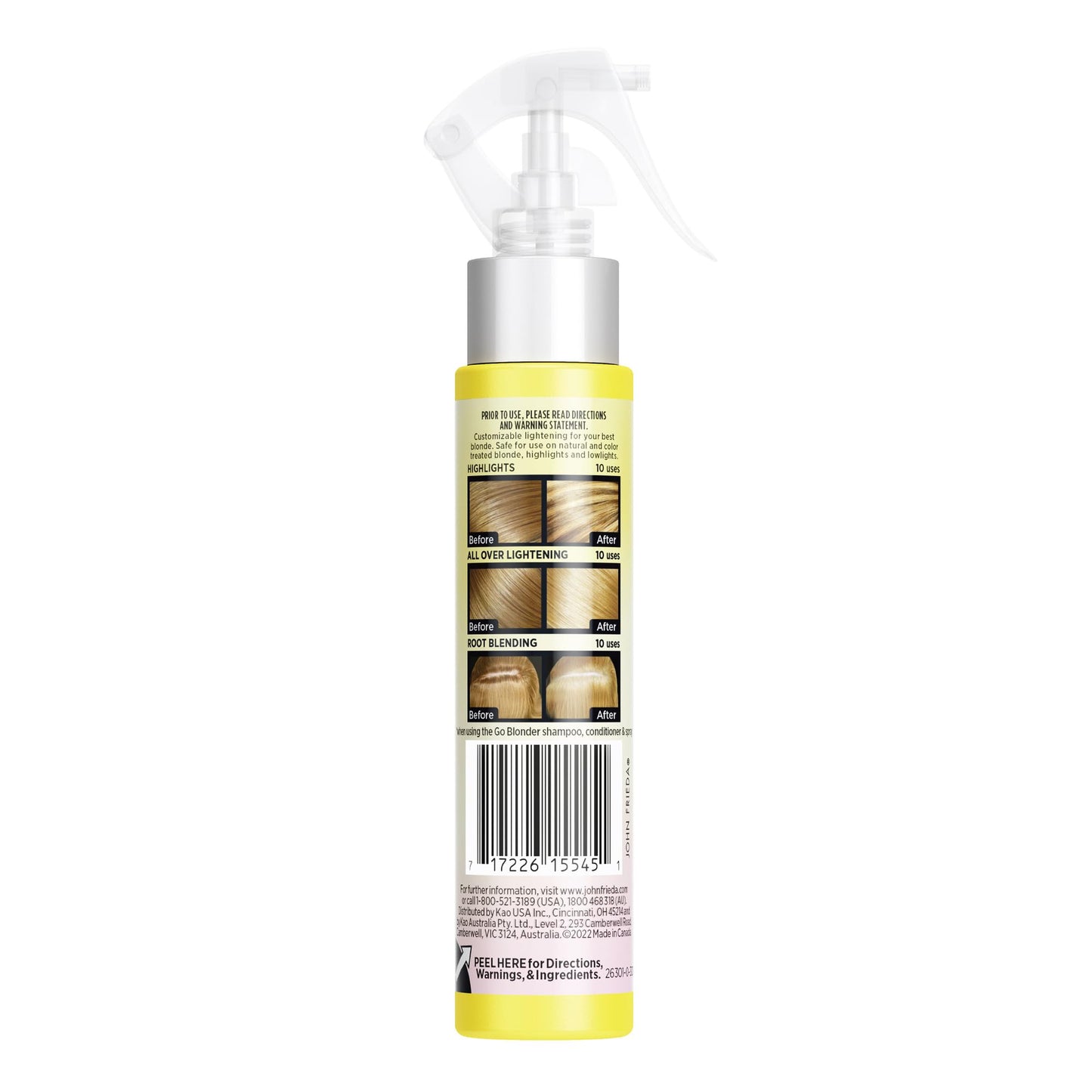 John Frieda Go Blonder Lightening Spray, Controlled Hair Lightener to Gradually Lighten Hair, with Citrus and Chamomile BlondMend Technology, 3.5 Oz