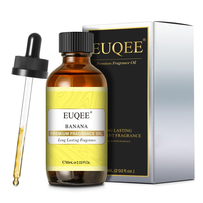 EUQEE 2.02 Fl oz Banana Fragrance Oil, Premium Fragrance Essential Oil with Glass Dropper for Diffuser, Soap Candle Making - 60ml
