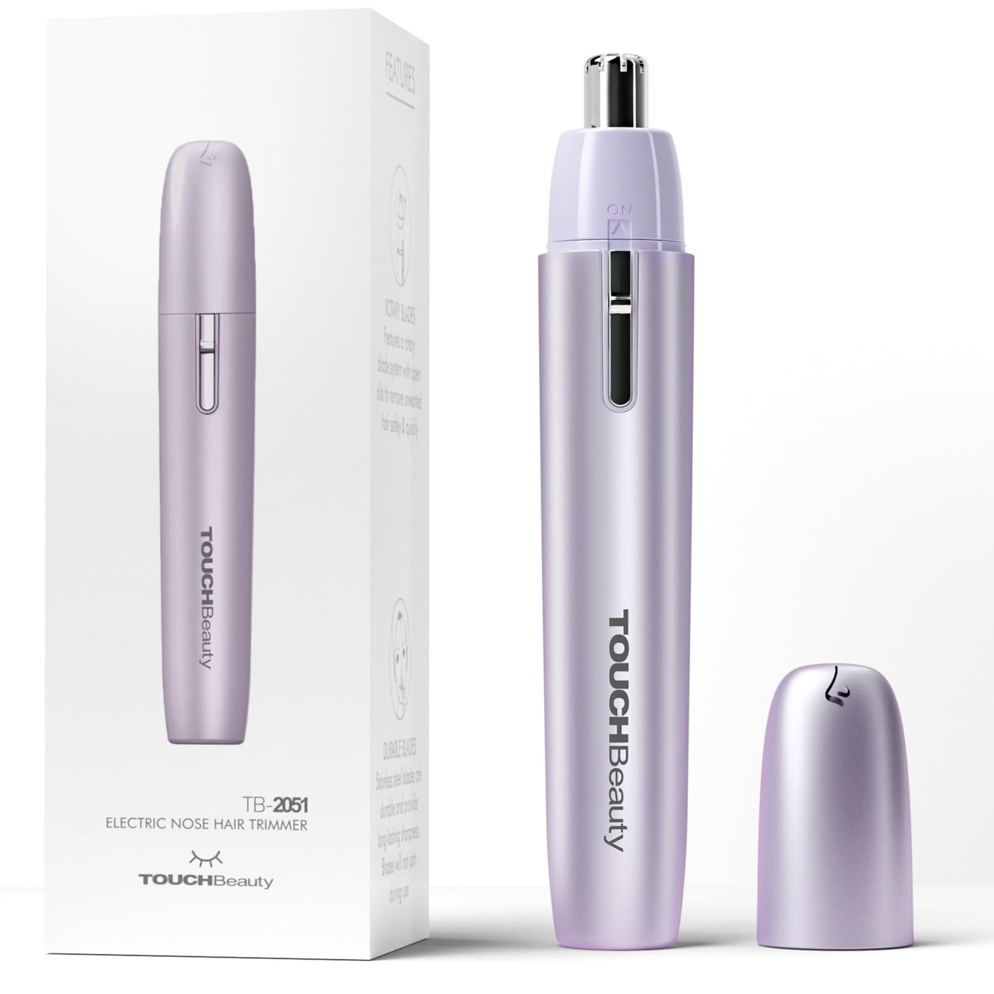 TOUCHBeauty Portable Ear Nose Hair Trimmer for Women, Nose Trimmer Women, Nose Hair Trimmer, Ear and Nose Hair Trimmer Clipper for Men Women, Mini Sized Battery Powered, Easy Cleansing