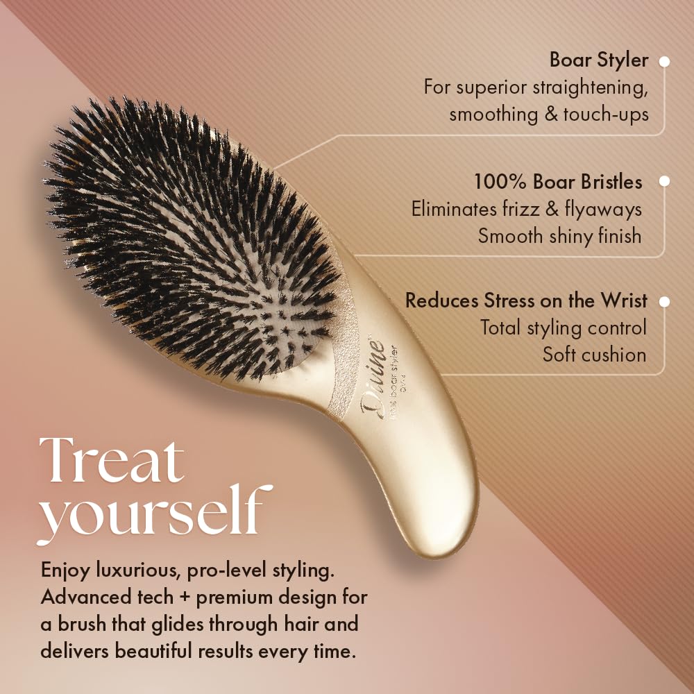 Olivia Garden Divine Revolutionary Hair Brush - Ergonomic Design, Gentle on Hair & Scalp