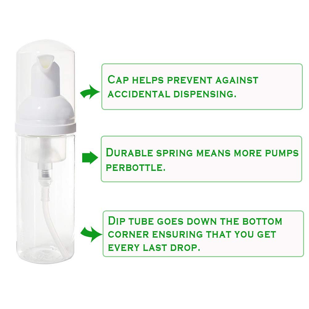 12 Pcs Empty Bottle Travel Soap Bottle | Plastic Foam Dispenser Bottle | Mini Foaming Soap Pump Dispenser for Cleaning, Travel, Cosmetics Packaging (2 oz)