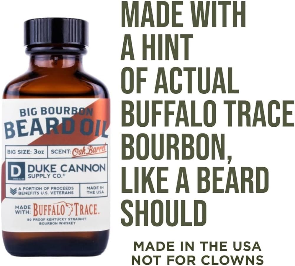 Duke Cannon Great American Beard Oil with Budweiser - Natural Conditioning with Apricot Kernel Oils, Warm Cedarwood Scent, 3 oz.