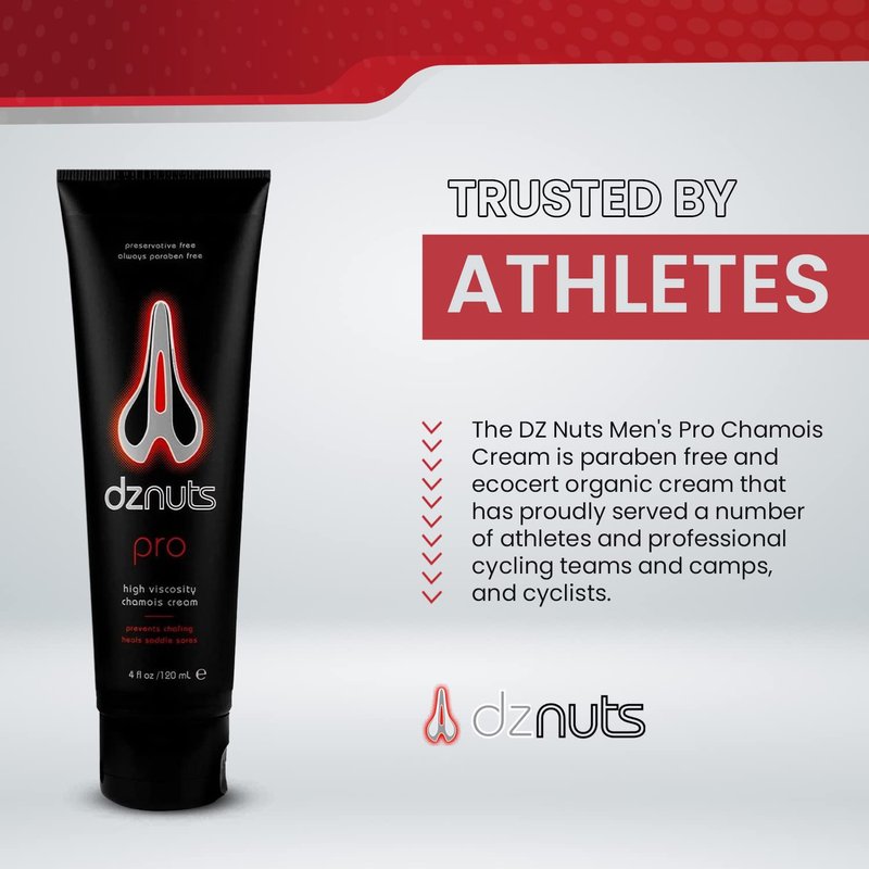 dznuts Men's Pro Chamois Cream + Cycling Socks, Anti-Chafing Cream for Saddle Sores & Inner Thigh Friction (Black or White, Color May Vary)