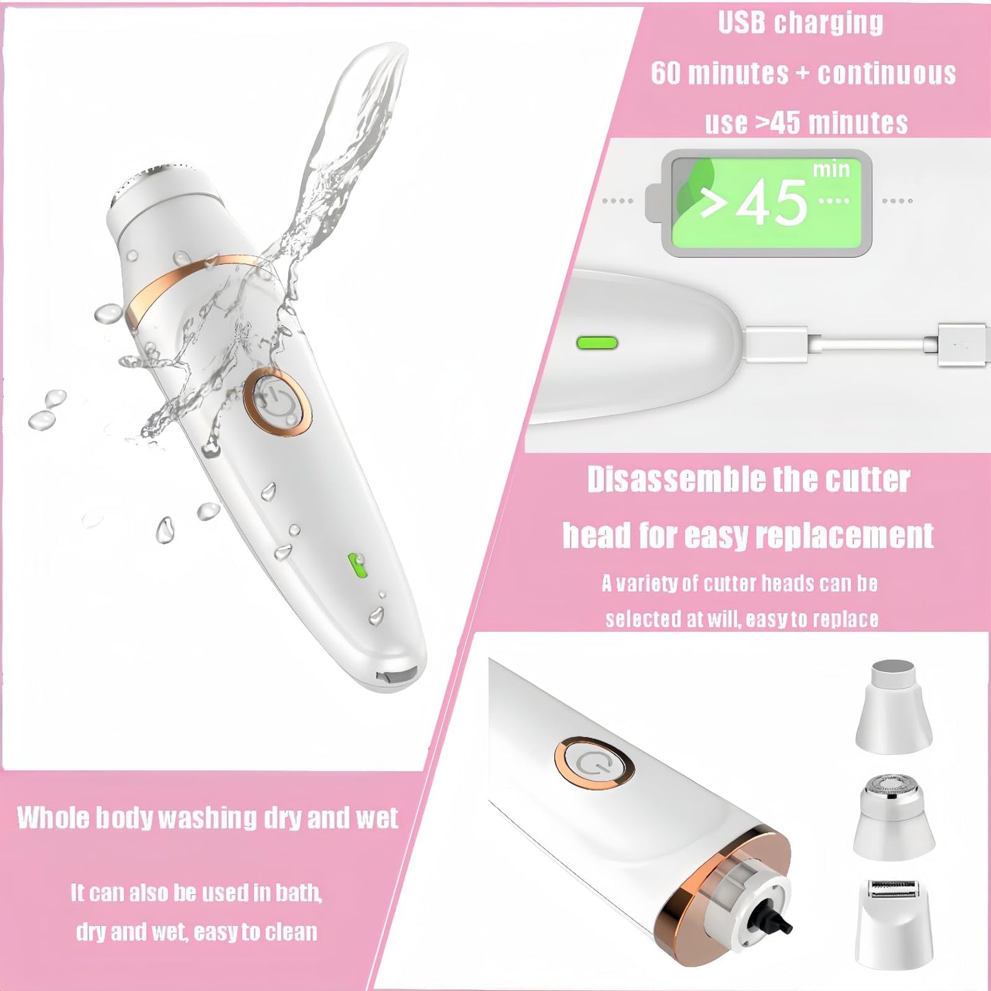 Pluxy Epil Pro 3.0 Women Face Epilator,Pluxy Epil Pro 3.0 Facial Hair Removal for Women,Pluxy Hair Removal for Face,7-in-1 Painless Body Shaver,Suitable for Face, Body, Legs, Underarm