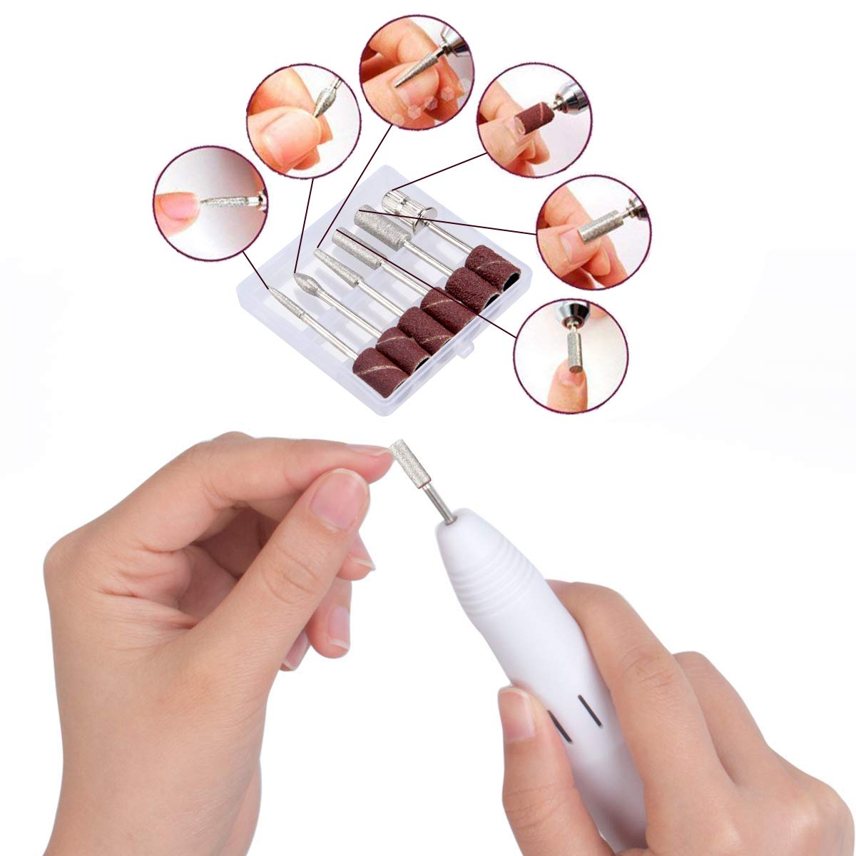 Cadrim Electric Nail Drill, Adjustable Nail File Machine Set with Sanding bands for Manicure Pedicure Acrylic Nails Gel Glazing Nail Art Polisher