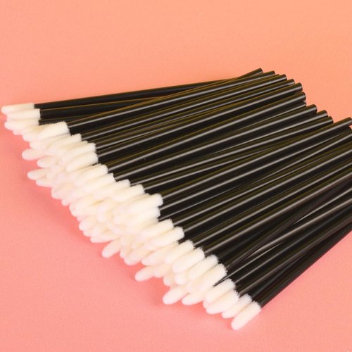 Ocim 400Pcs Lip Brushes Disposable Makeup Applicators Wands for Lip Gloss Lipstick with Case,Black