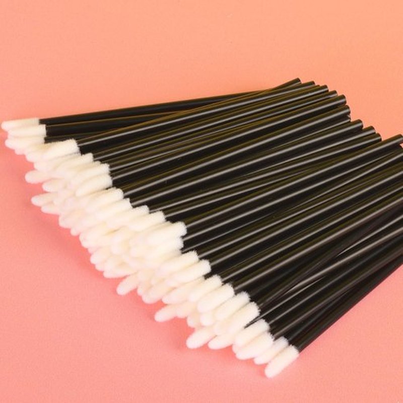 Ocim 400Pcs Lip Brushes Disposable Makeup Applicators Wands for Lip Gloss Lipstick with Case,Black