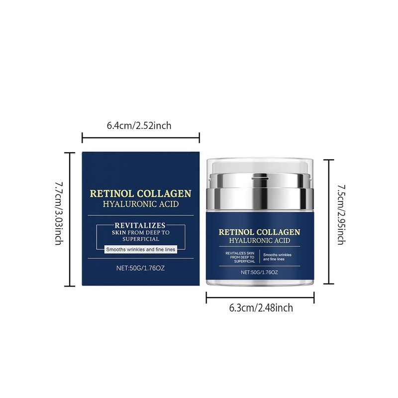 Retinol Face Cream, Collagen Neck Cream for Firming and Lifting, Anti-Wrinkle and Fine Line Reduction, Suitable for Men and Women, Renew and Protect Your Skin 1.76oz