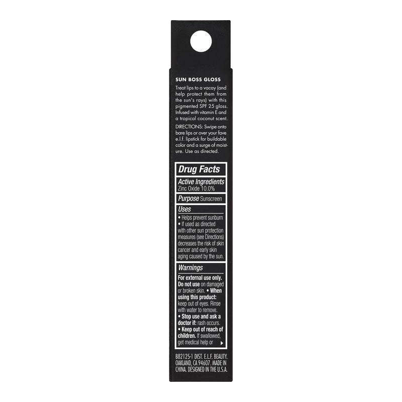 e.l.f. Sun Boss Gloss SPF 25, Pigmented Lip Gloss For A High-Shine Finish, Moisturizing & Conditioning Formula, Vegan & Cruelty-Free, Peachy Kween
