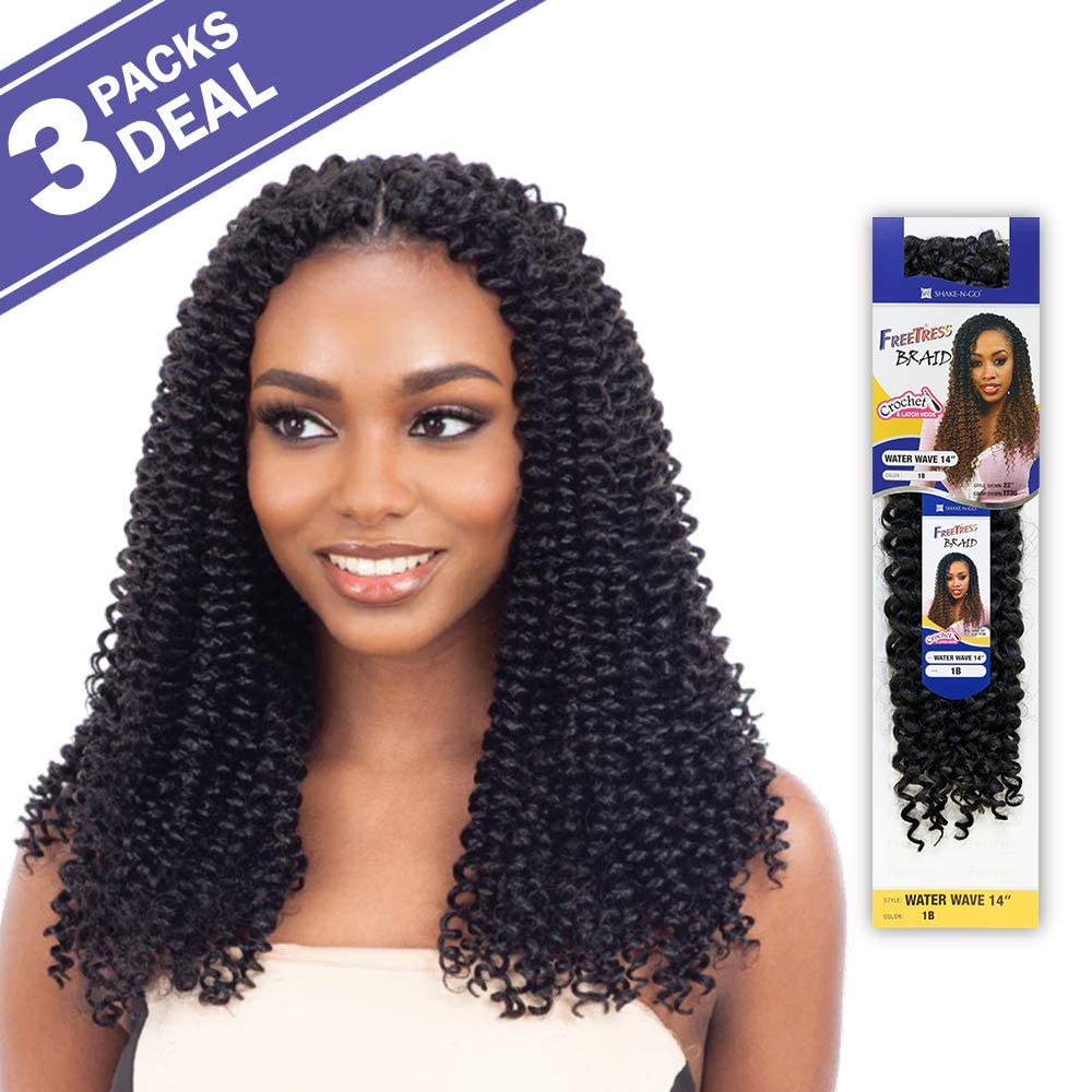 MULTI PACK DEALS! FreeTress Crochet Braids Water wave 14" (3-PACK, 350)