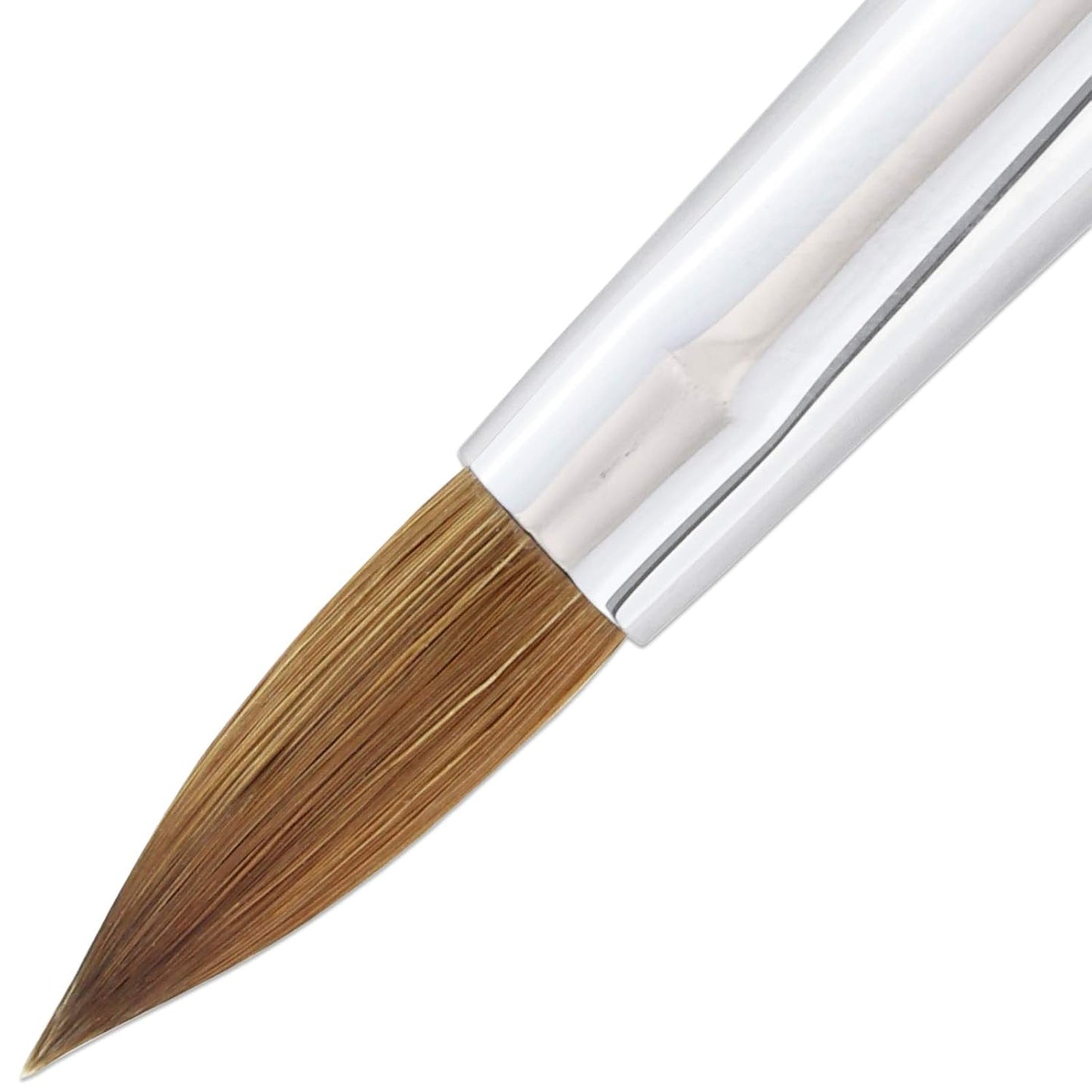 Size 10 PANA Pure Kolinsky Acrylic Nail Brush - Oval Crimped Clear Handle