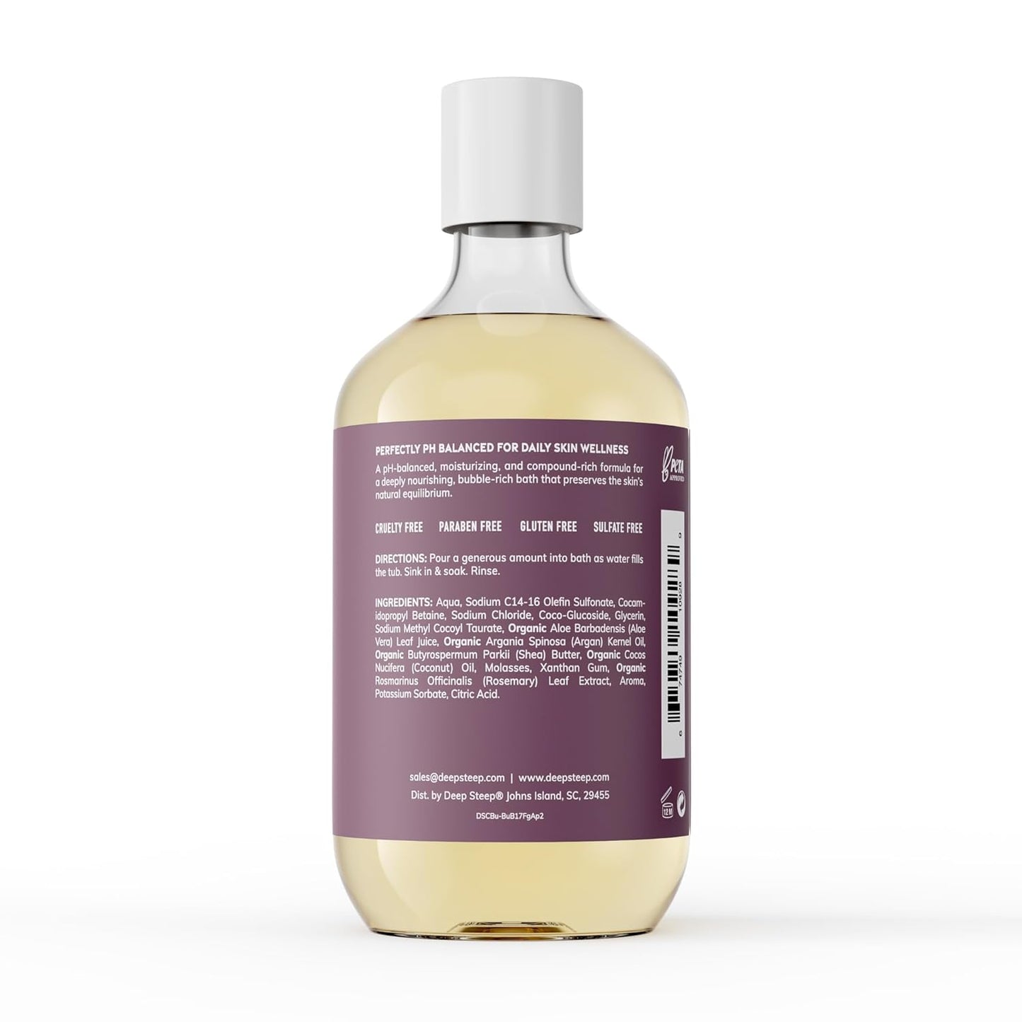 Deep Steep Bubble Bath, Lavender Chamomile, 17 oz (Pack of 2) – Soothing Soak with Shea Butter, Argan Oil, Aloe Vera & Coconut Oil – Vegan, Sulfate-Free, PH-Balanced Clean Beauty