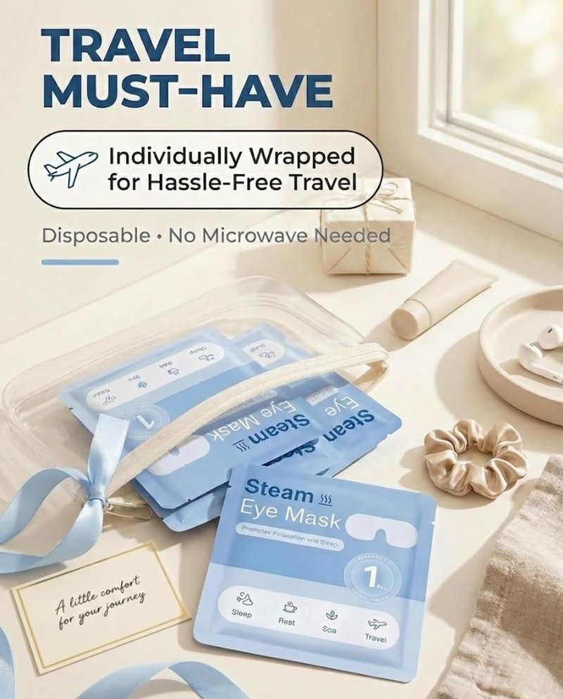 10 Packs Self Heating Steam Eye Mask: Warm Eye Compress for Dry Eyes, Stye Eye Treatment - Disposable Moist Heated Sleep Mask for Tired Eyes & Headache Relief - Ideal for Travel & Spa Gift(Unscented)