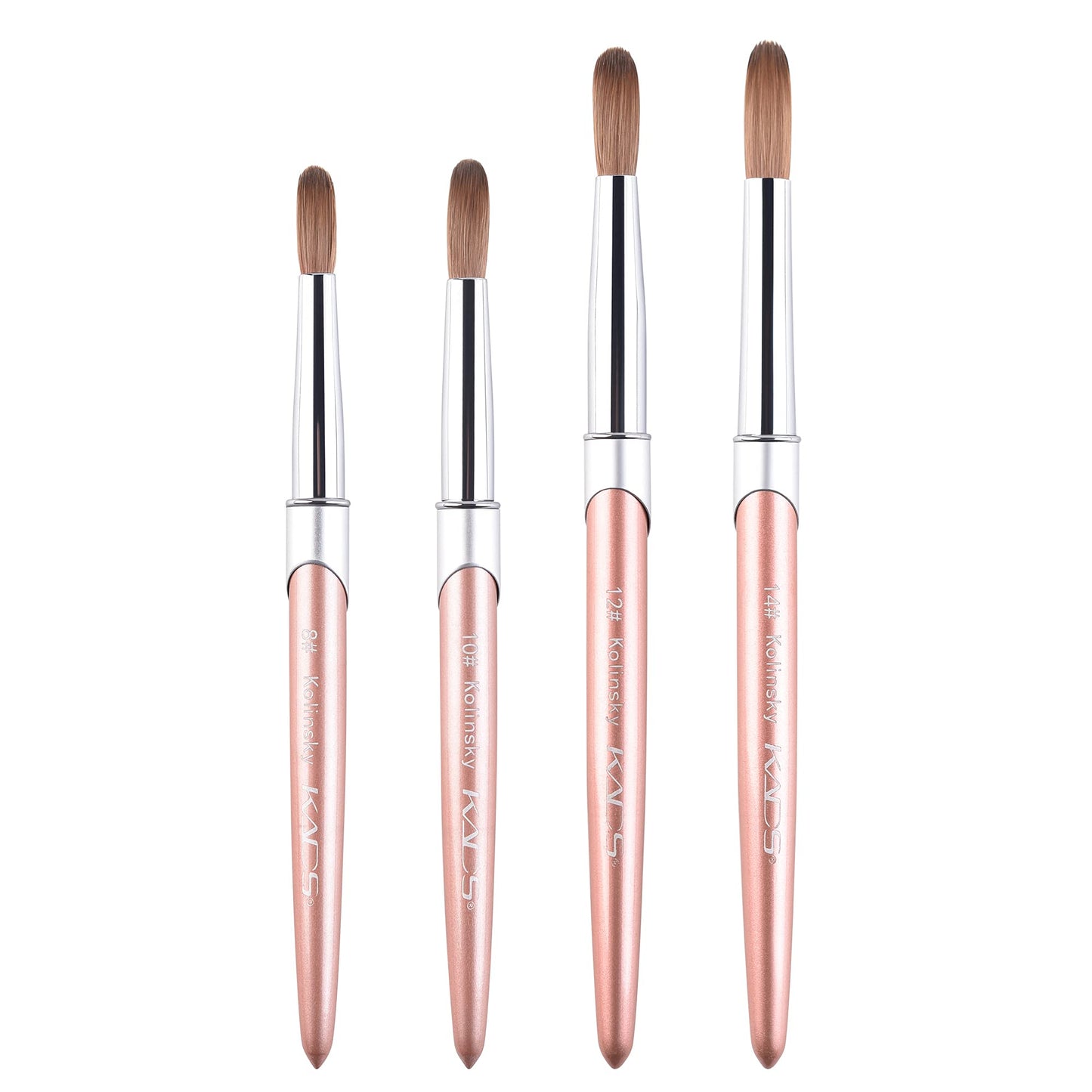 KADS 100% Kolinsky Sable Acrylic Brush Nail Brush for Acrylic Application Round Head Crimped Nail Art Brush Manicure Tool (SET)