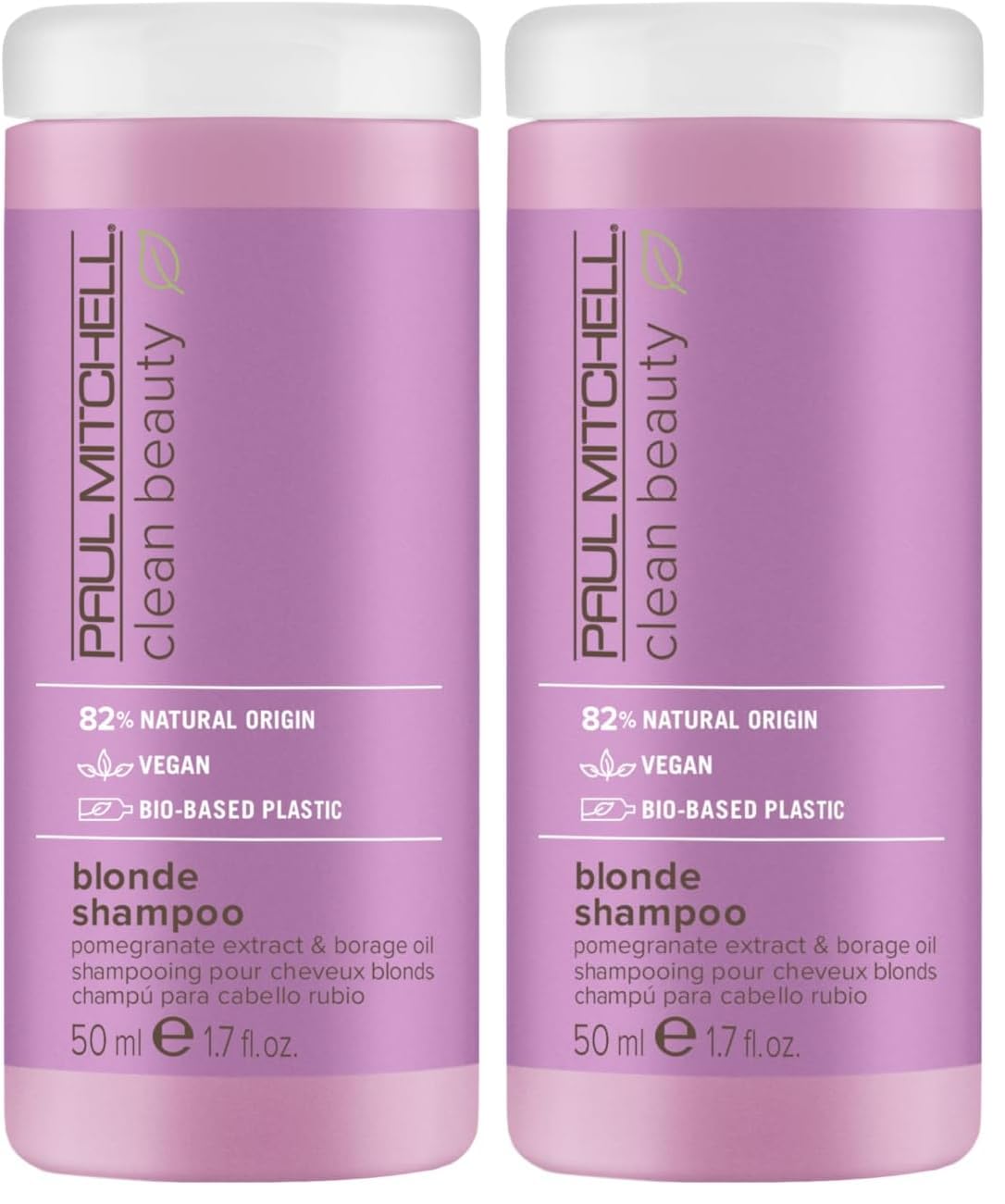 Paul Mitchell Clean Beauty Blonde Purple Shampoo, Gently Cleanses, Eliminates Brassy Tones, For Color-Treated Hair + Naturally Light Hair Colors