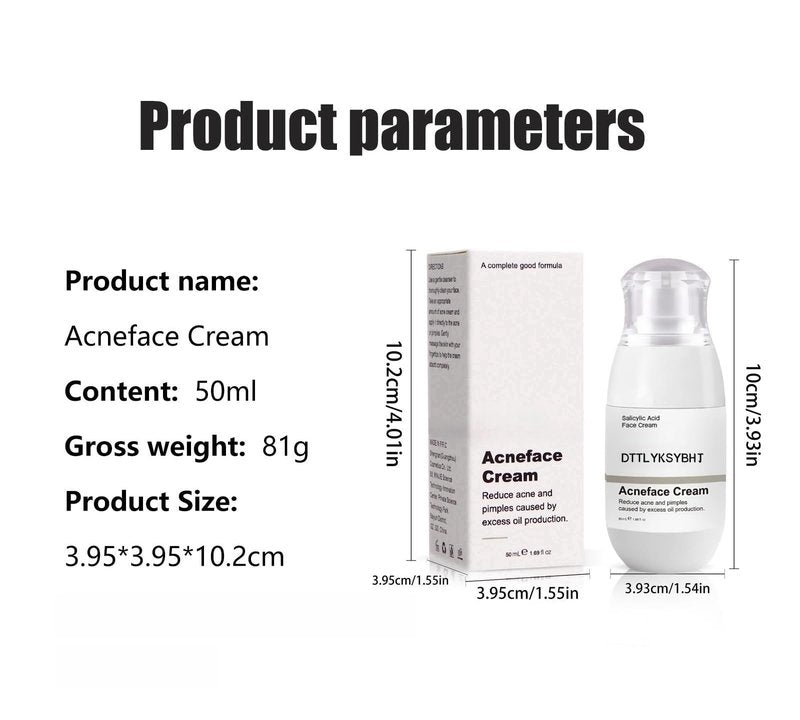 Salicylic Acid Acne Face Cream for Oily & Sensitive Skin – Oil Control, Acne Treatment, Pore Minimizer, Moisturizing & Repairing Damaged Skin – Non-Comedogenic, Gentle Formula, 50ml / 1.69oz
