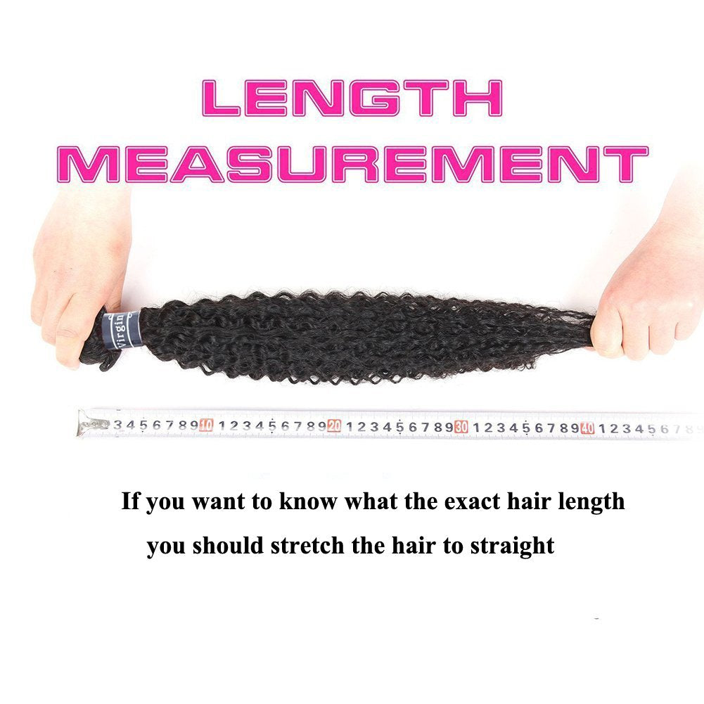 Amella Hair Brazilian Virgin Curly Hair 3 Bundles Hair Extensions 8A Brazilian Kinky Curly Hair Remy Human Hair Weave Natural Black Color (12 14 16inch)
