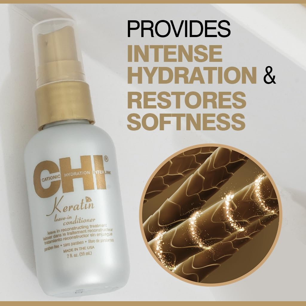 CHI Keratin Reconstructing Shampoo, Delivers Healthier Hair, Adds Shine & Helps Prevent Future Breakage, Sulfate, Paraben, & Cruelty-Free, 32 Oz