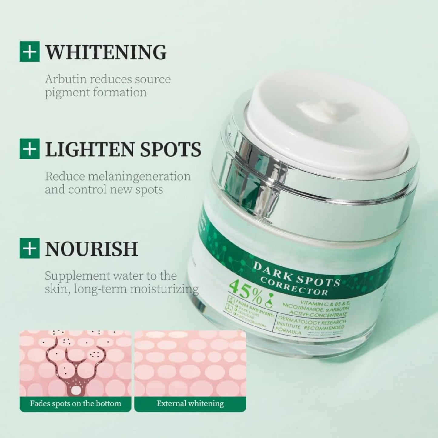 Crema para Manchas Oscuras en La Cara, Cremas para Quitar Manchas de La Cara, Crema para Las Manchas de La Cara, 50 ML / 1.7 FLOZ