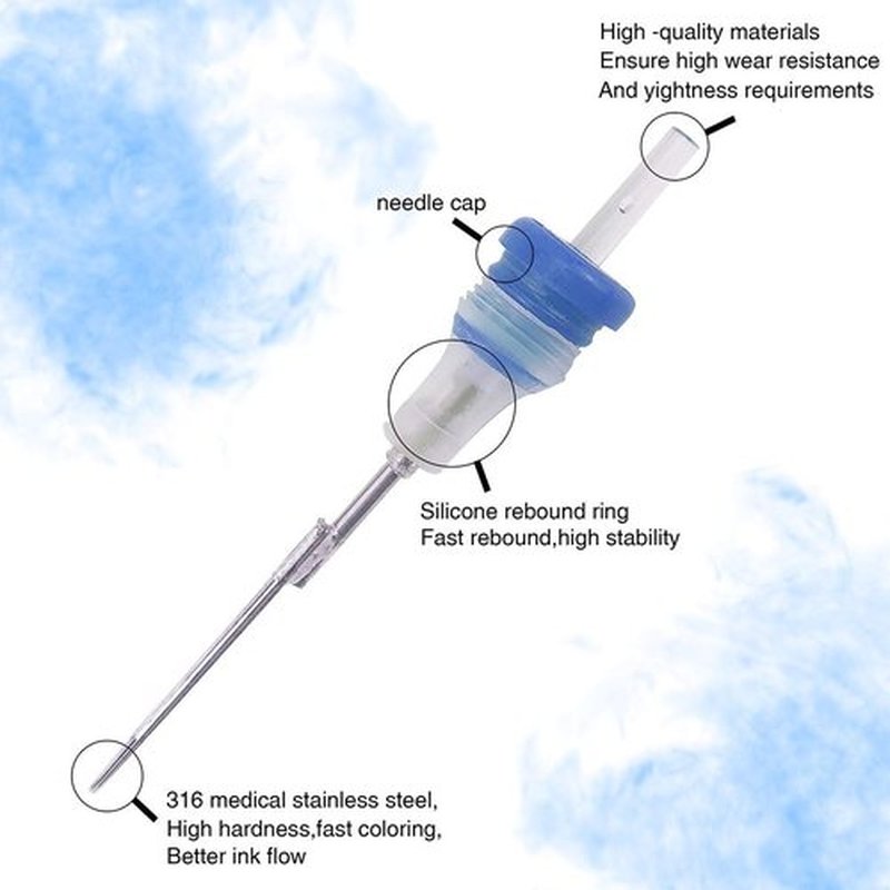 Poseidon Tattoo Cartridge Needles 50Pcs Assorted Mixed Size Round Liner 12 Standard 3rl 5rl 7rl 9rl 11rl Disposable Membrane Tattoo Needles Long Taper for Makeup