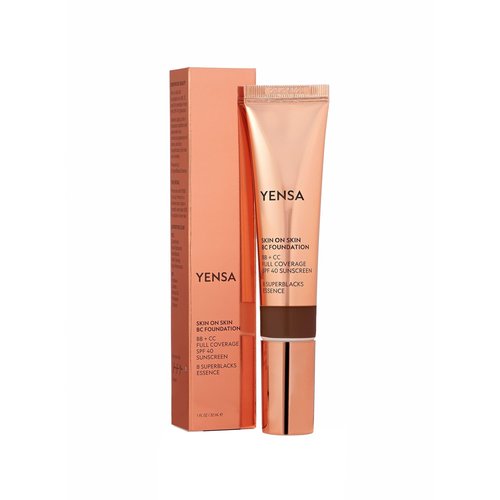 YENSA BC Foundation - Full Coverage, Skin Superfood, Hydrating Serum & SPF 40 Sunscreen (Deep Neutral) 1 fl oz
