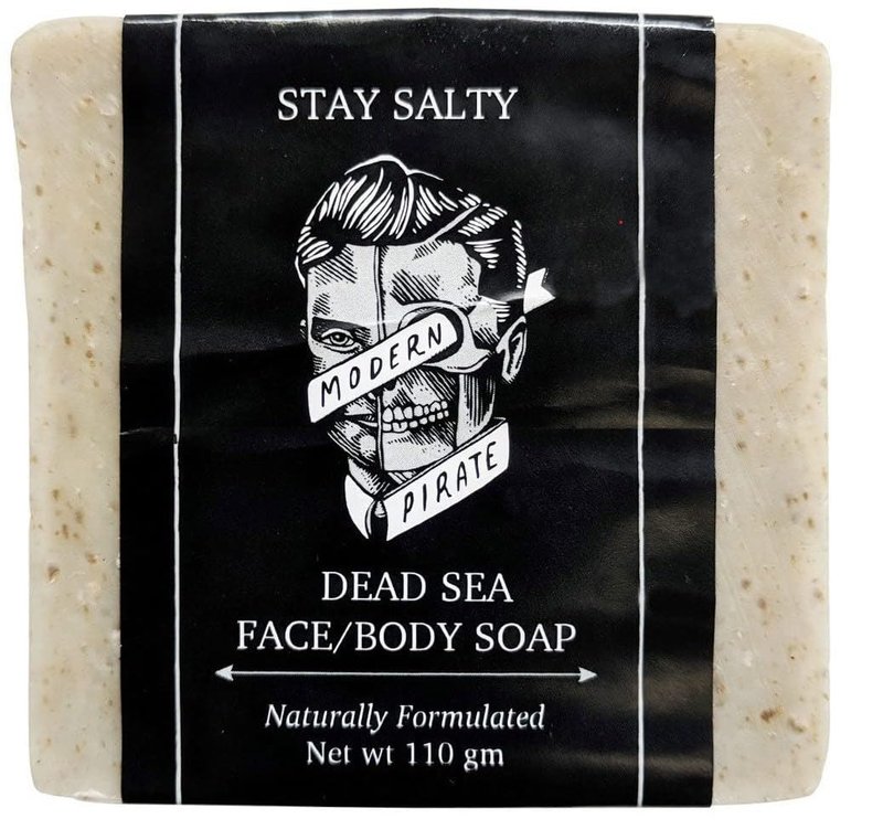 Modern Pirate Face and Body Soap Trio | DEAD SEA, AUSTRALIAN RED CLAY, BAY RUM SHAVE + FACE SOAPS | Smoothes, Mositurizes, Exfoliates | Naturally fortumated 3 x 110 grams bars