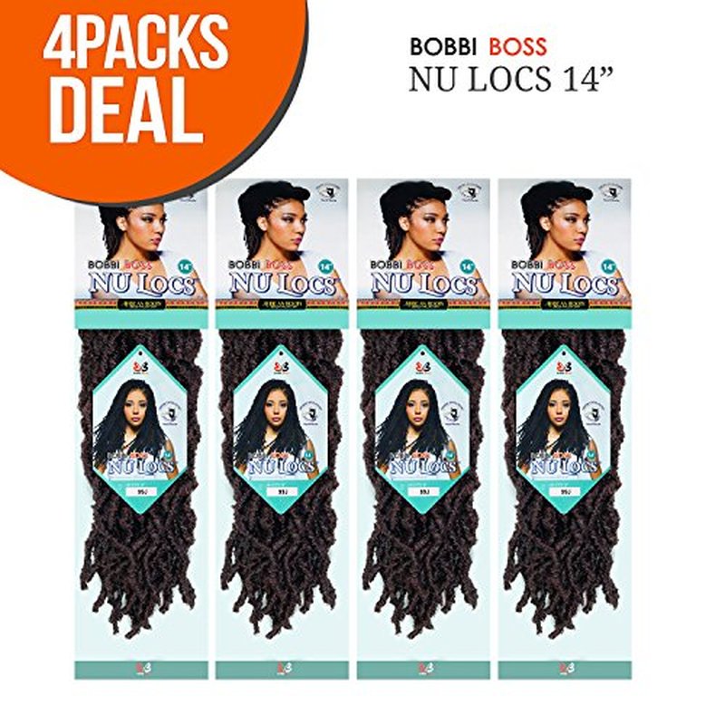 Bobbi Boss Synthetic Hair Crochet Braids African Roots Braid Collection Nu Locs 14" (4-PACK, 99J)