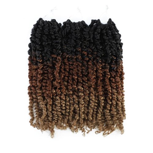 Felek Passion Twist Crochet Hair 10inch 8 Packs Ombre Color Pre Looped Twist Crochet Hair For Black Women Natural Soft Pre Twisted Passion Twist Crochet Hair (T1B-30-27, 10inch)