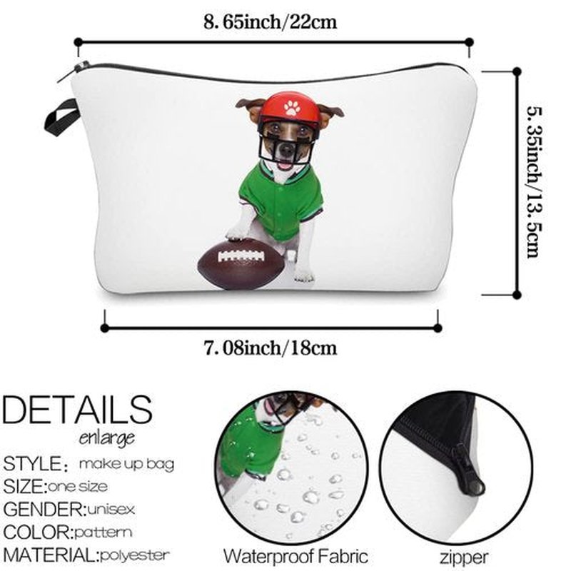 LOOMILOO Small Toiletry Bags for Women, Adorable Roomy Makeup Pouch Travel Water Resistant Cosmetic Purse Accessories Organizer Gift(Dog 55745)