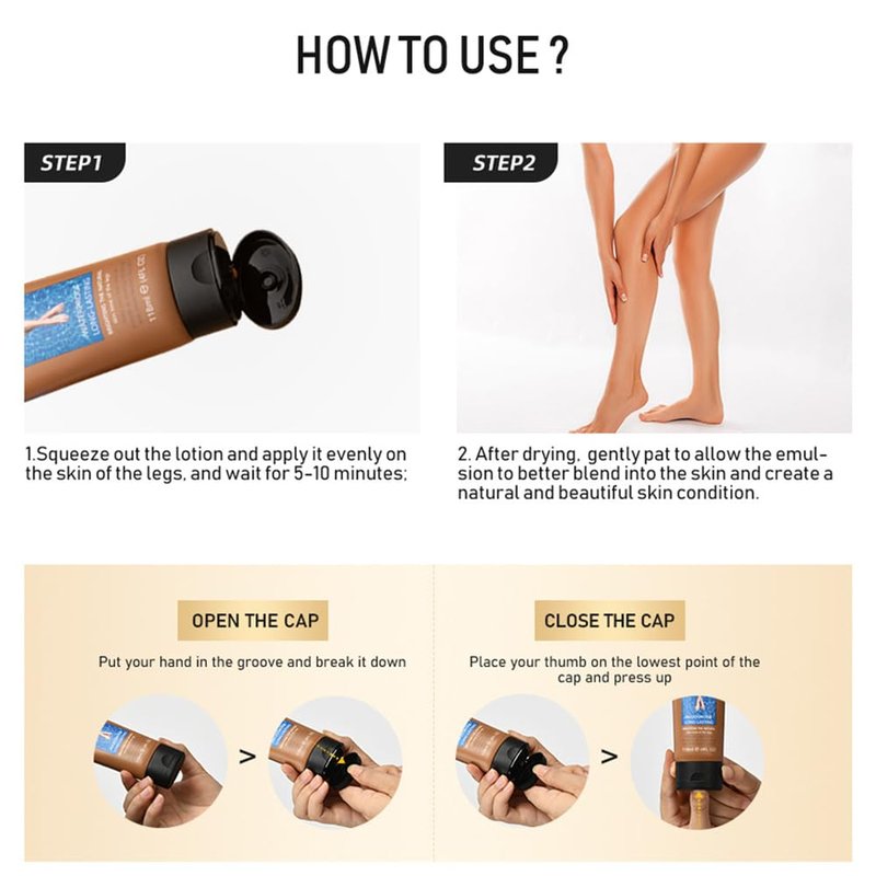 Waterproof Leg & Body Makeup - No Transfer, Covers Varicose Veins, Scars, and Tattoos for All Skin Tones, 4 fl oz (03#Bronze, 1 Piece)
