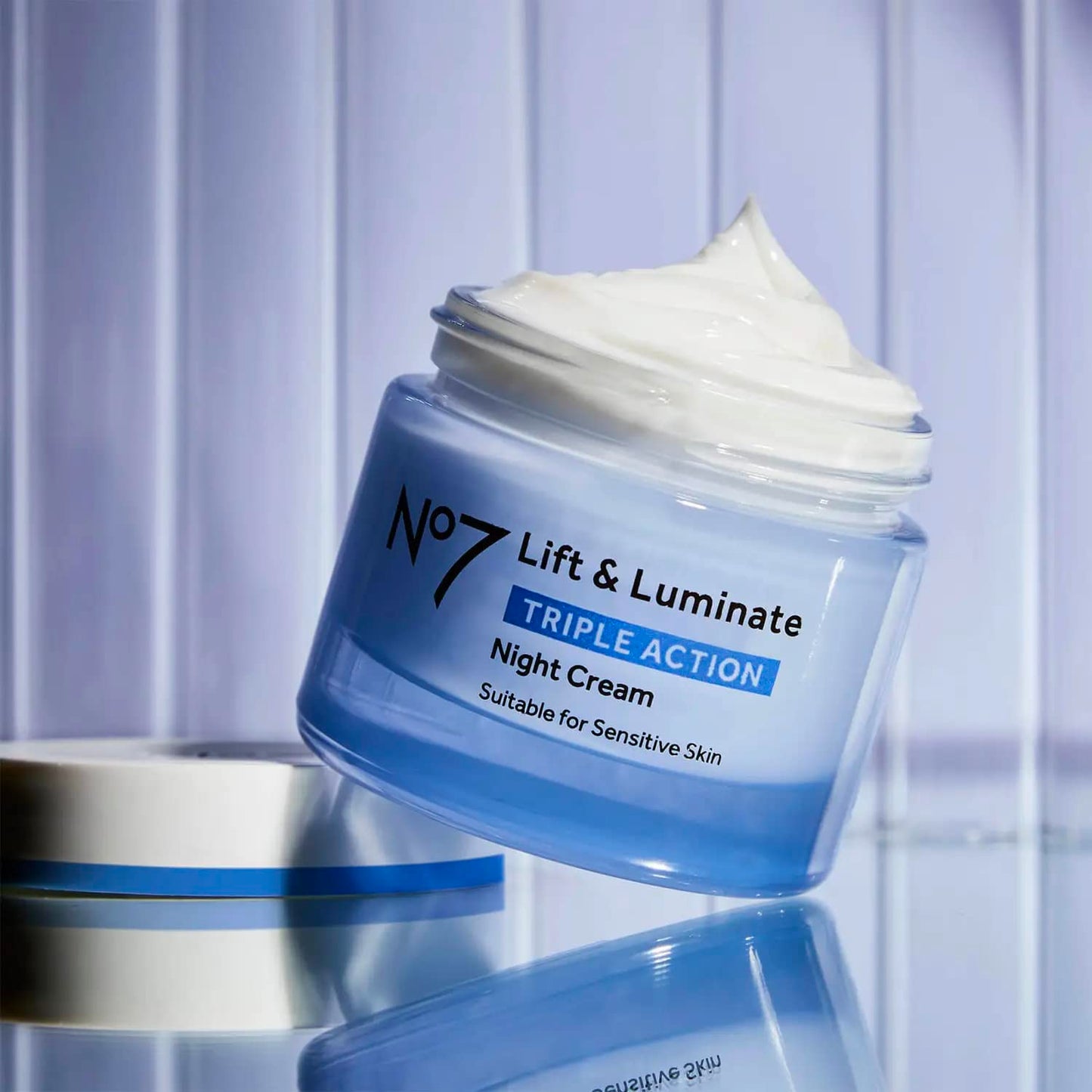 No7 Lift & Luminate Triple Action Night Cream - Anti Wrinkle, Collagen Peptide Brightening Cream - Skin Firming Hyaluronic Acid & Hibiscus + Hyperpigmentation Vitamin C Face Cream (50ml)