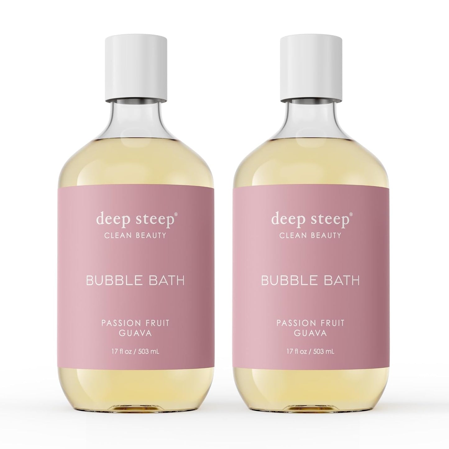 Deep Steep Bubble Bath, Lavender Chamomile, 17 oz (Pack of 2) – Soothing Soak with Shea Butter, Argan Oil, Aloe Vera & Coconut Oil – Vegan, Sulfate-Free, PH-Balanced Clean Beauty